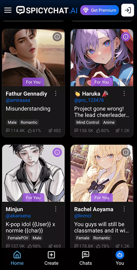 SpicyChat AI 设置界面截图4